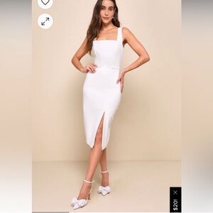 Lulus‎ white bodycon sleeveless midi dress